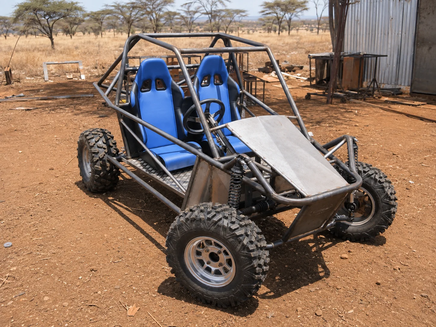 Two-seat buggy build in the Kitengela landscape