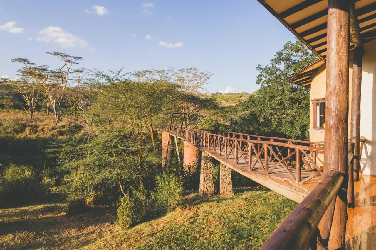 Completed Emakoko elevated bridge crossing a green valley near Nairobi