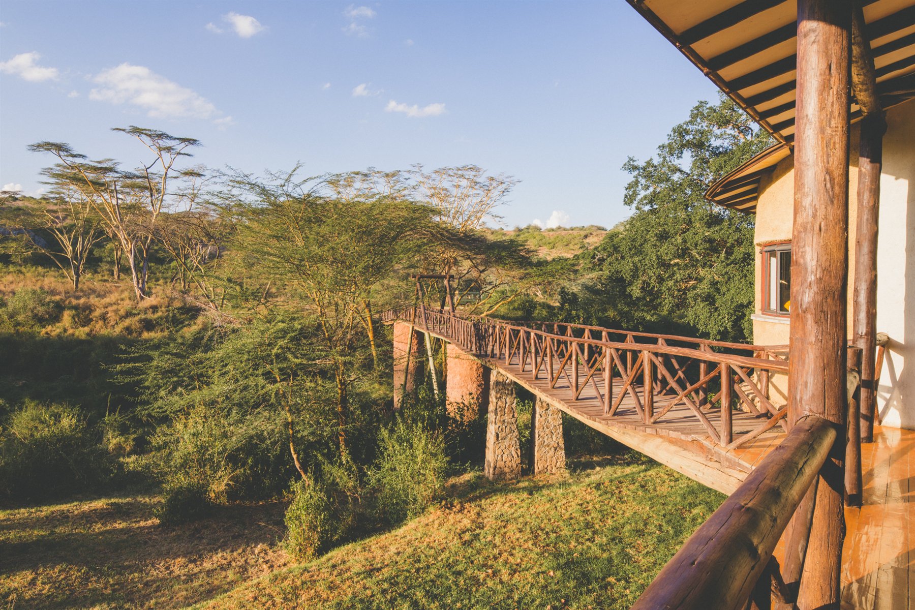 Completed Emakoko elevated bridge crossing a green valley near Nairobi