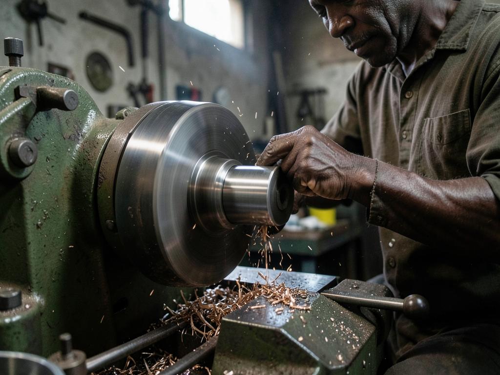 Illustrative project: Machinist turning a steel shaft on a lathe
